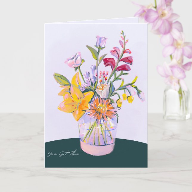Tarjeta de felicitación de ánimo 'Tú puedes hacerl (Orquídea)