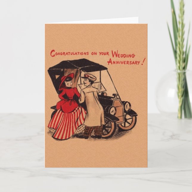 Tarjeta de Felicitación de Aniversario de Boda Mod (Anverso)