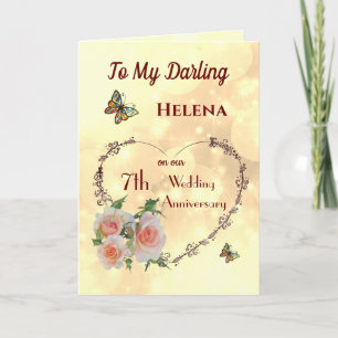 Tarjeta de felicitación de aniversario de bodas pe