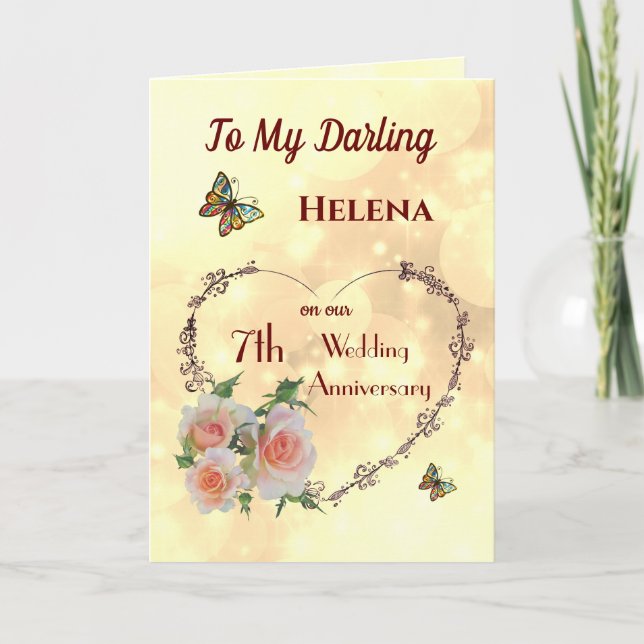 Tarjeta de felicitación de aniversario de bodas pe (Anverso)