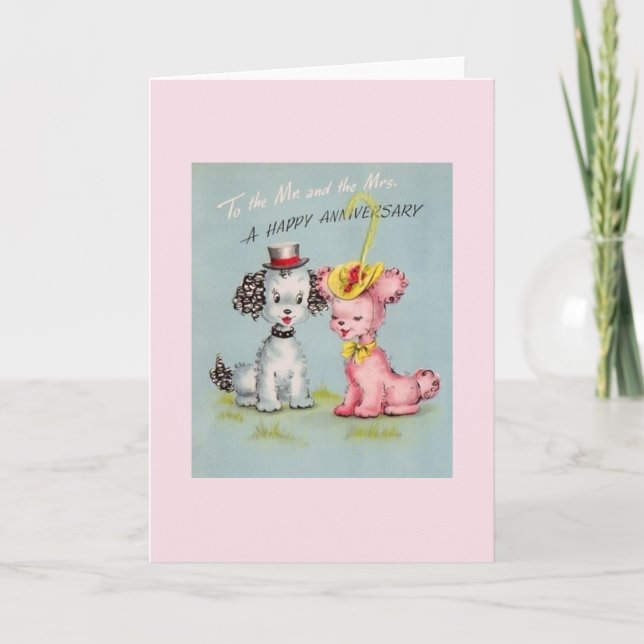 Tarjeta de felicitación de aniversario de cachorro (Anverso)