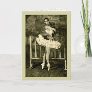 Tarjeta de felicitación de Anna Pavlova con cachor