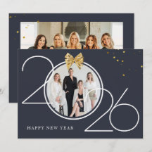 Tarjeta de felicitación de Año Nuevo con foto en d