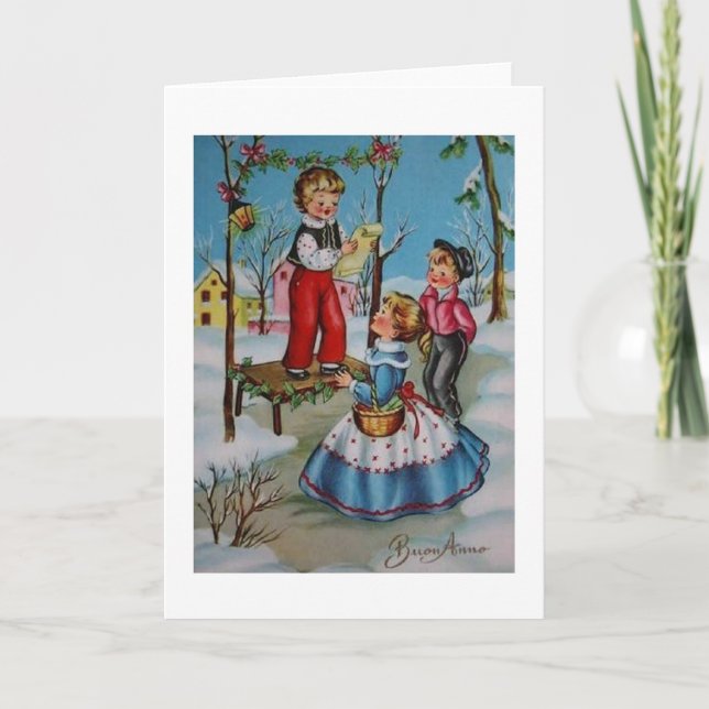 Tarjeta de felicitación de Año Nuevo italiana vint (Anverso)