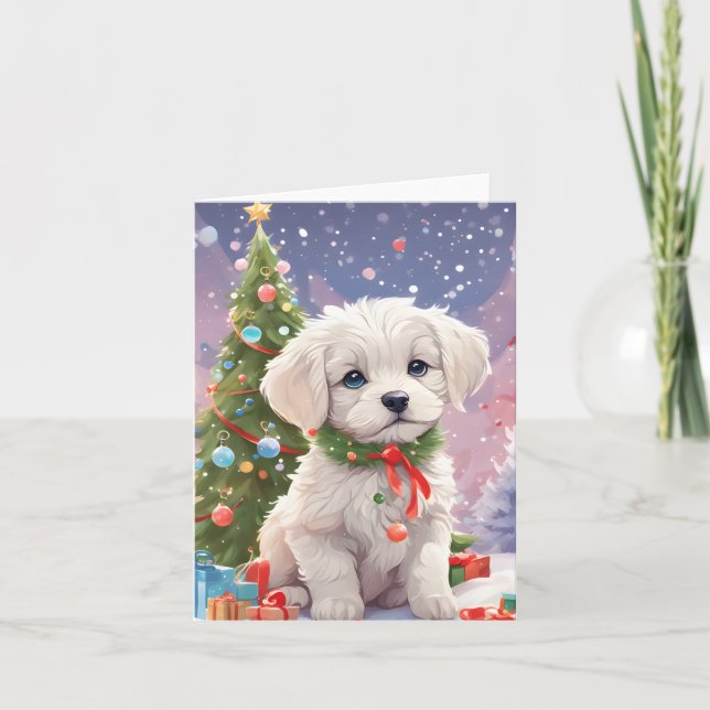 Tarjeta de felicitación de Año Nuevo Vintage Happy (Anverso)