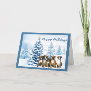 Tarjeta de felicitación de árbol azul para Navidad