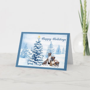 Tarjeta de felicitación de árbol azul para Navidad