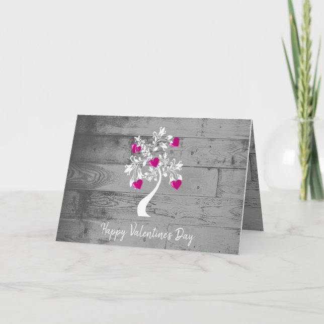 Tarjeta de felicitación de árbol de magenta Valent (Anverso)