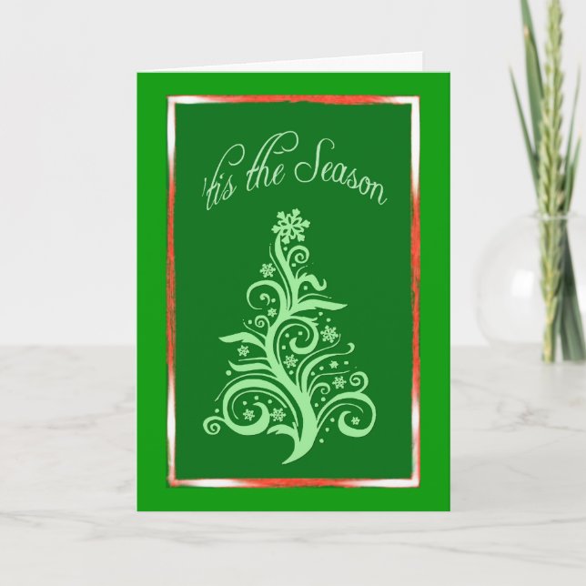Tarjeta de felicitación de árbol de Navidad (Anverso)