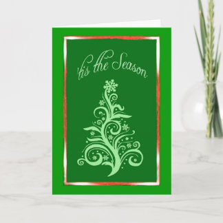 Tarjeta de felicitación de árbol de Navidad