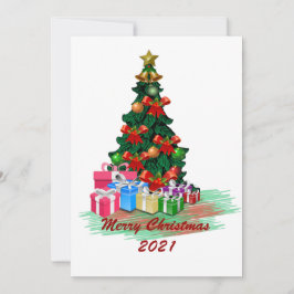 Tarjeta de felicitación de árbol de Navidad