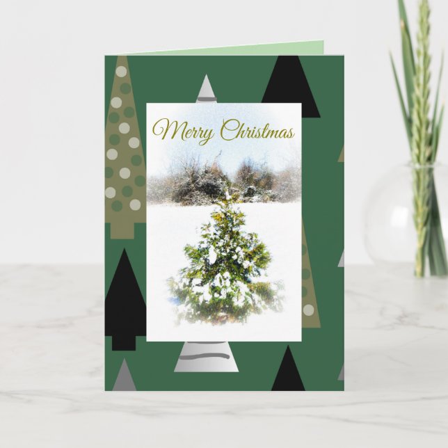 Tarjeta de felicitación de árbol de Navidad (Anverso)