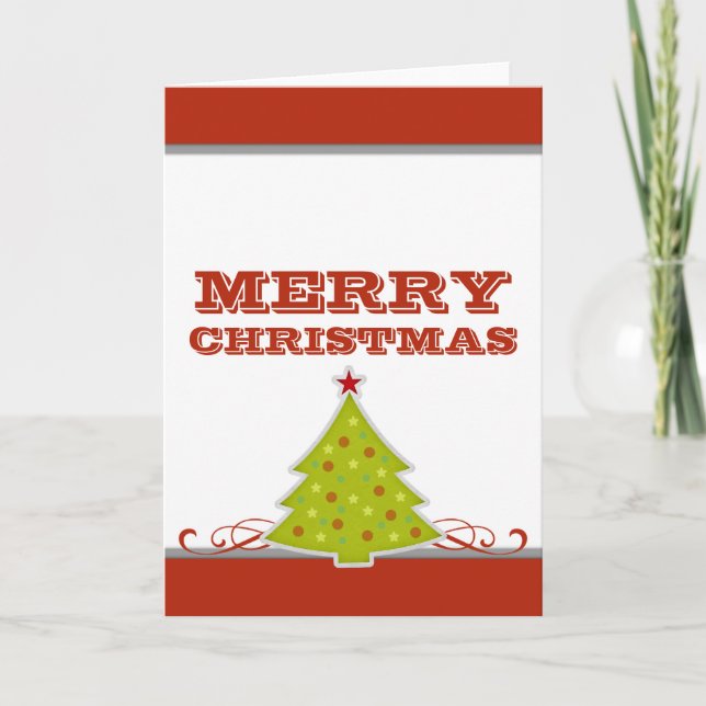 Tarjeta de felicitación de árbol de Navidad capric (Anverso)