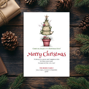 Tarjeta de felicitación de árbol de Navidad de dib