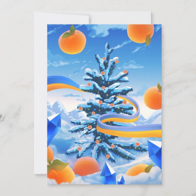 Tarjeta de felicitación de árbol de Navidad de inv (Anverso)