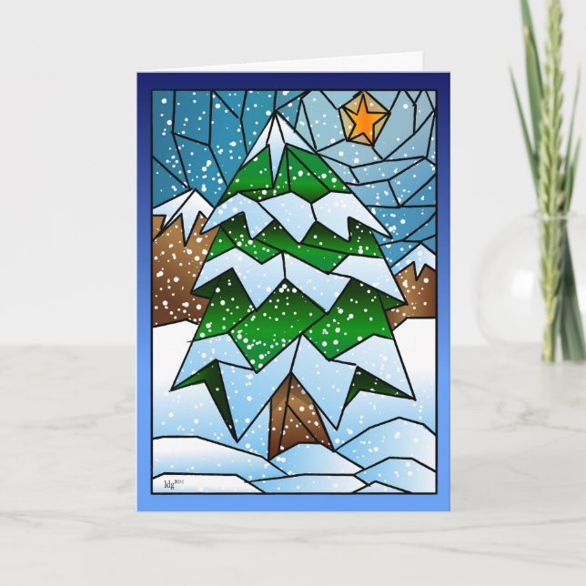 Tarjeta de felicitación de árbol de navidad de vid (Anverso)