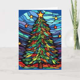 Tarjeta de felicitación de árbol de navidad de vid