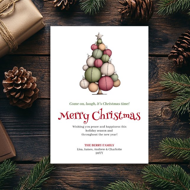 Tarjeta de felicitación de árbol de Navidad elegan (Elegant funny Christmas tree greeting card

)