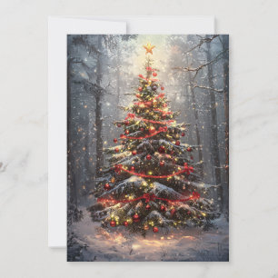 Tarjeta de Felicitación de Árbol de Navidad Nevado