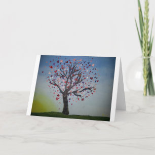 Tarjeta de felicitación de árbol del corazón