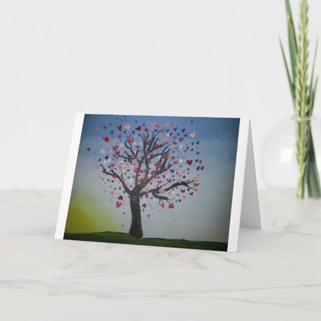 Tarjeta de felicitación de árbol del corazón (Anverso)