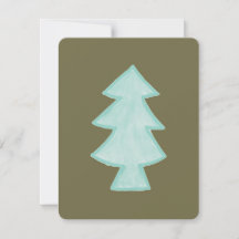 Tarjeta de felicitación de árbol dibujada a mano