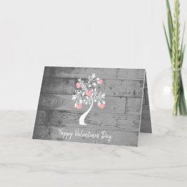 Tarjeta de felicitación de árbol rosa de San Valen