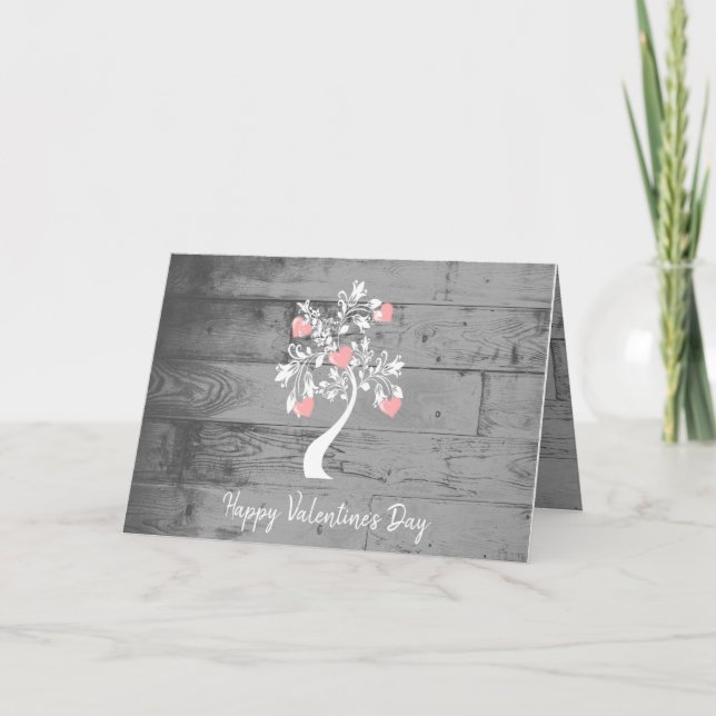 Tarjeta de felicitación de árbol rosa de San Valen (Anverso)