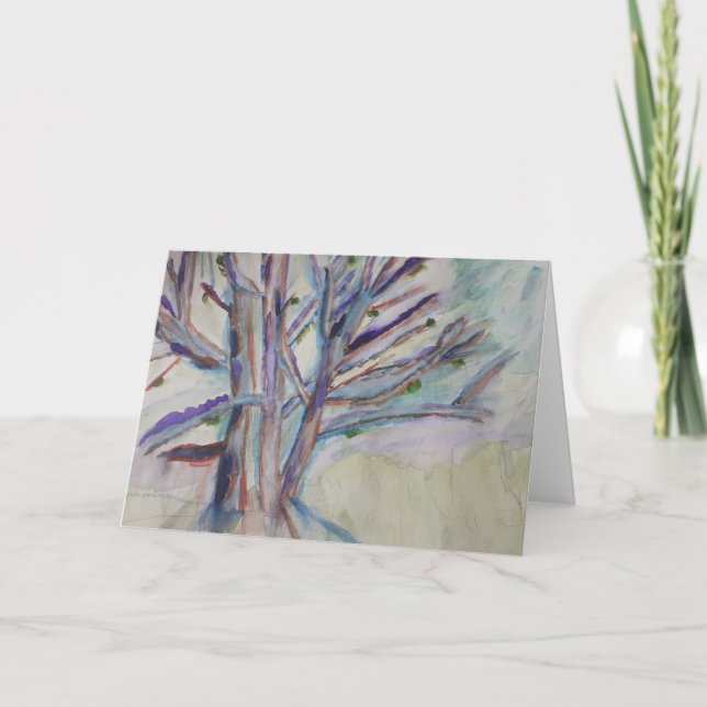 Tarjeta de felicitación de árboles abstractos (Anverso)