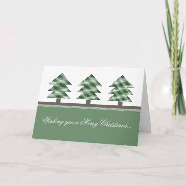Tarjeta de felicitación de árboles de Navidad Mod (Anverso)