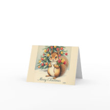 Tarjeta de Felicitación de Ardilla de Navidad - En