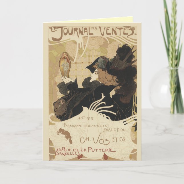 Tarjeta de felicitación de Art Nouveau Journal (Anverso)