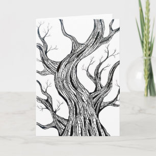 Tarjeta de felicitación de arte de dibujo a pluma