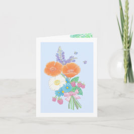 Tarjeta de felicitación de arte de flores silvestr