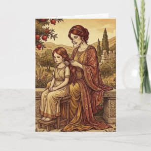 Tarjeta de felicitación de arte de madre e hija