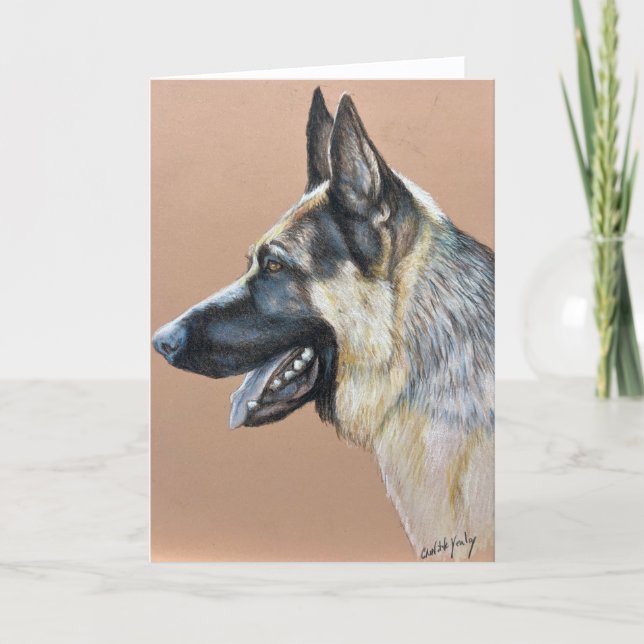 Tarjeta de Felicitación de Arte de Perro con Perfi (Anverso)