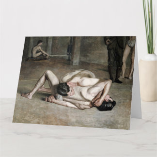Tarjeta de felicitación de arte fino de luchadores