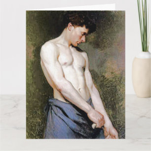 Tarjeta de Felicitación de Arte Fino Jeune Homme