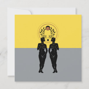Tarjeta de felicitación de arte moderno femenino A