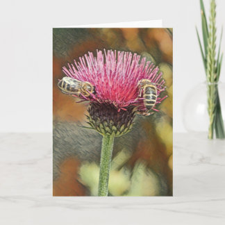 Tarjeta de felicitación de arte pastel de abejas m