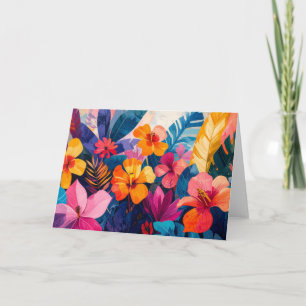 Tarjeta de felicitación de arte tropical