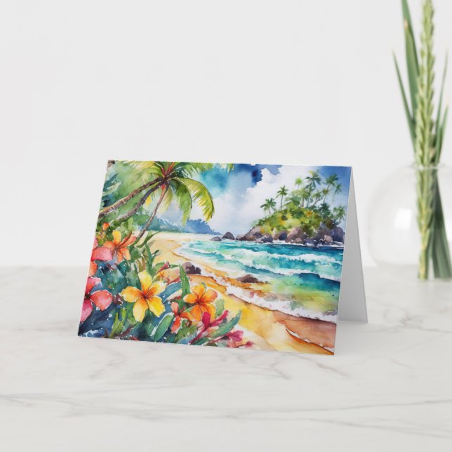 Tarjeta de felicitación de arte tropical (Anverso)