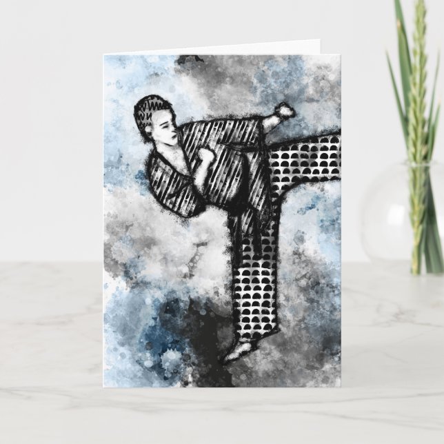Tarjeta de felicitación de artista marcial Karate  (Anverso)