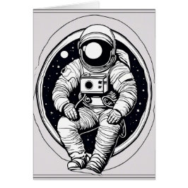Tarjeta de felicitación de astronauta espacial min