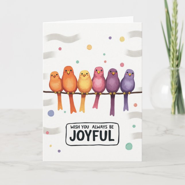 Tarjeta de Felicitación de Aves Alegres (Anverso)
