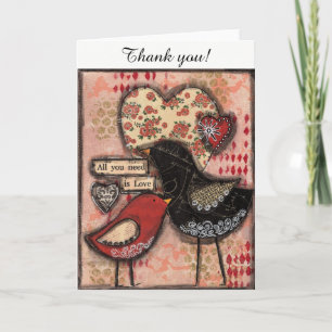 Tarjeta de felicitación de Aves Amadas Cutas y Ado