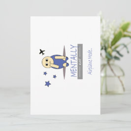Tarjeta de felicitación de avión de Chimy lindo y 
