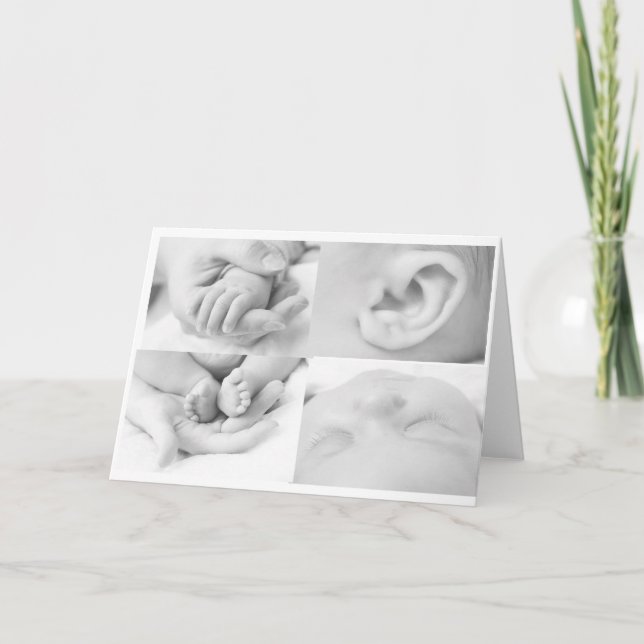 Tarjeta de felicitación de Baby Collage (Anverso)
