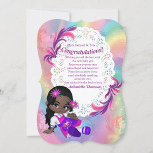 Tarjeta de felicitación de baby shower de espirale