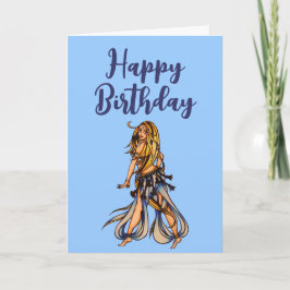 Tarjeta de felicitación de bailarina del Belly de